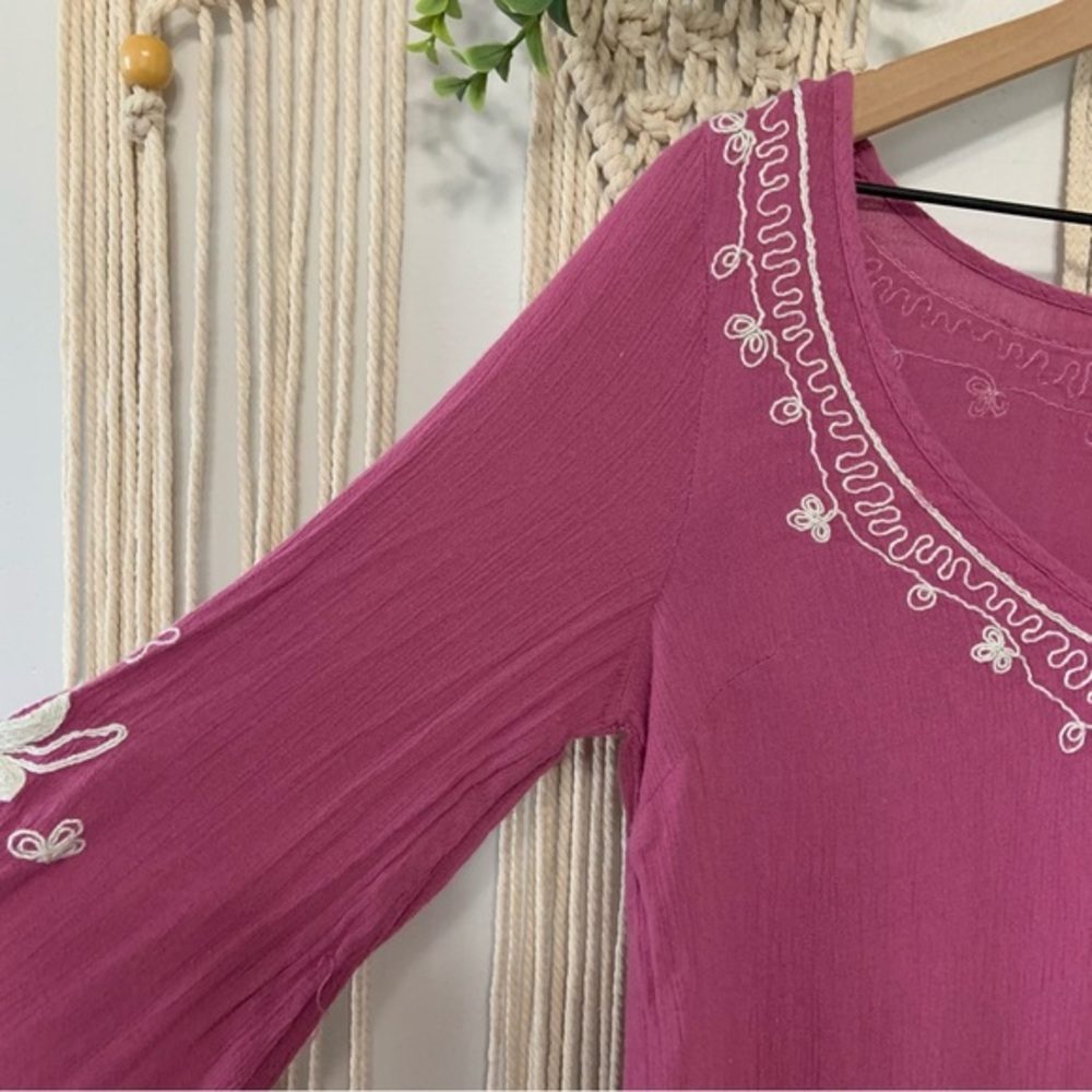 FREE PEOPLE Skyfall Embroidered Dress Purple Size Small - Picture 6 of 13